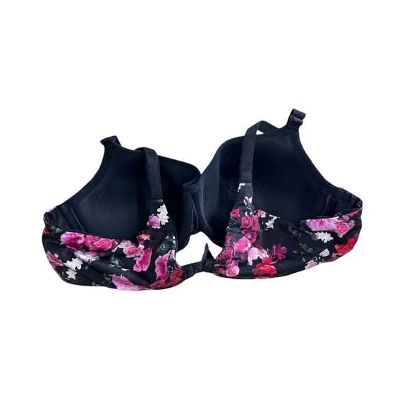 Torrid Curve Black Floral Bra Sz 48B Underwire Support Full Coverage Curvy - Picture 7 of 7